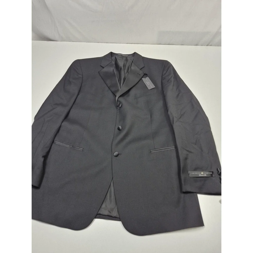 Joseph Abboud Tuxedo Suit Mens 44 Long Black Wool Super 120s 2 Piece 38x36 NWT